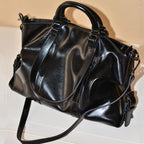 Women's Fashion Oil Wax Leather Portable Shoulder Messenger Bag