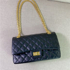 New Top Layer Cowhide Bursting Cracked Rhombus Women's shoulder Bag