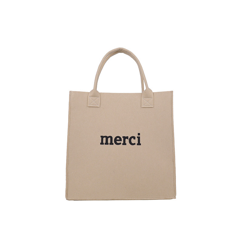 Felt One Shoulder Women's Retro Fashion Simple shopping bag