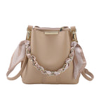 Leather crossbody Tote Bag with Chain Sling Handle