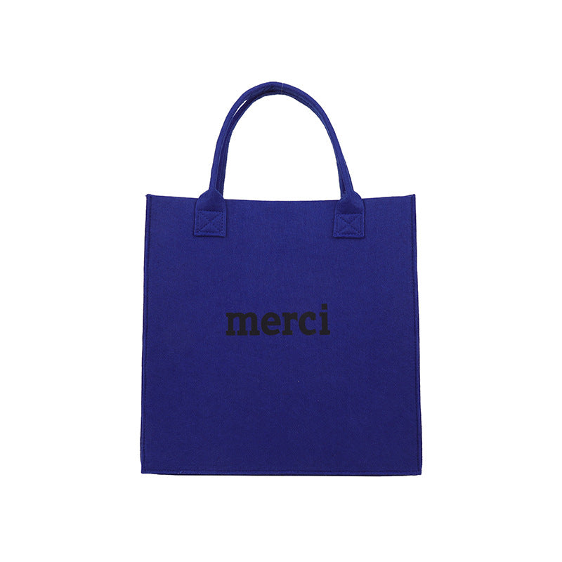 Felt One Shoulder Women's Retro Fashion Simple shopping bag