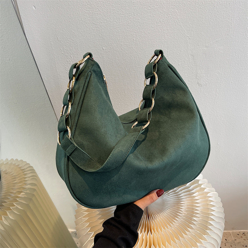 Autumn And Winter New Simple Fashion Large Capacity Suede Ladies