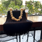 Pearl Chain Bag Fringed Small Square evening Bag