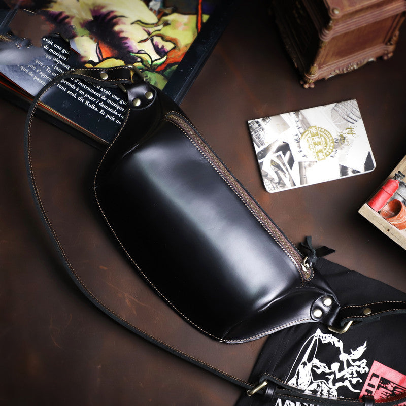 Genuine Leather Chest Bag Cross-body Casual Top Layer Cow Leather Retro