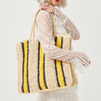 New Striped Large-capacity Straw Bag Fashionable Personality