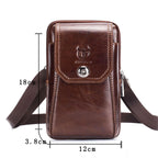 Leather Shoulder Messenger Bag Wear Belt Mobile Phone