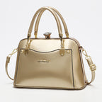 New Popular Bright Leather Steel Frame Fashion Handbag