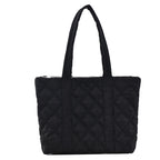 Solid Color Oxford Cloth Shoulder Bag With Diamond Pattern Personalized Stitching