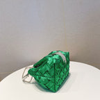 Rhinestone Ring Chain Tassel Woven Bag