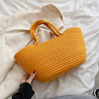 Cotton Woven One hand Portable Large Capacity Bucket Women's Bag