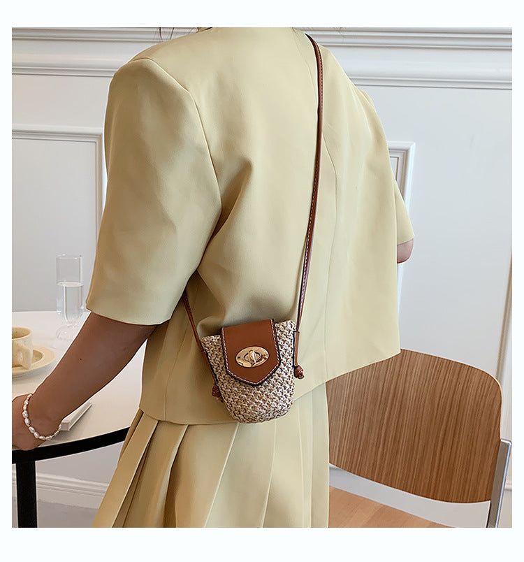 Fashion Braided Crossbody Bag Versatile Straw
