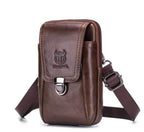 Leather Shoulder Messenger Bag Wear Belt Mobile Phone