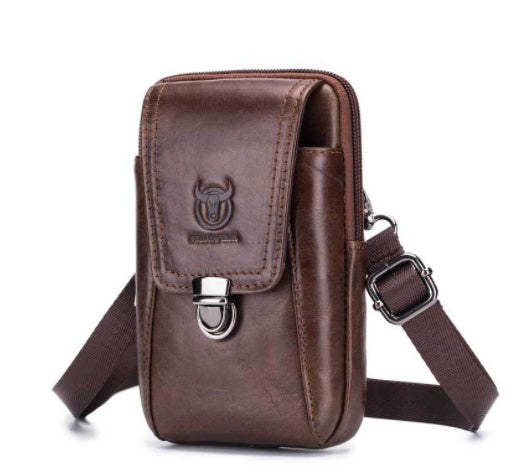 Leather Shoulder Messenger Bag Wear Belt Mobile Phone
