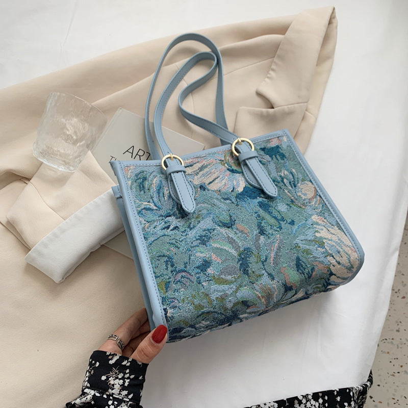 All-match One-shoulder Armpit Bag Portable Oil Painting Tote
