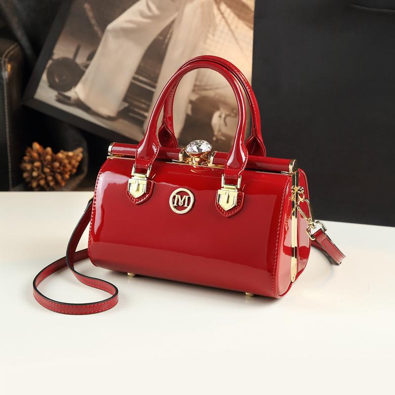 Senior Texture Patent Leather One Shoulder Unique Brand Lady handBag