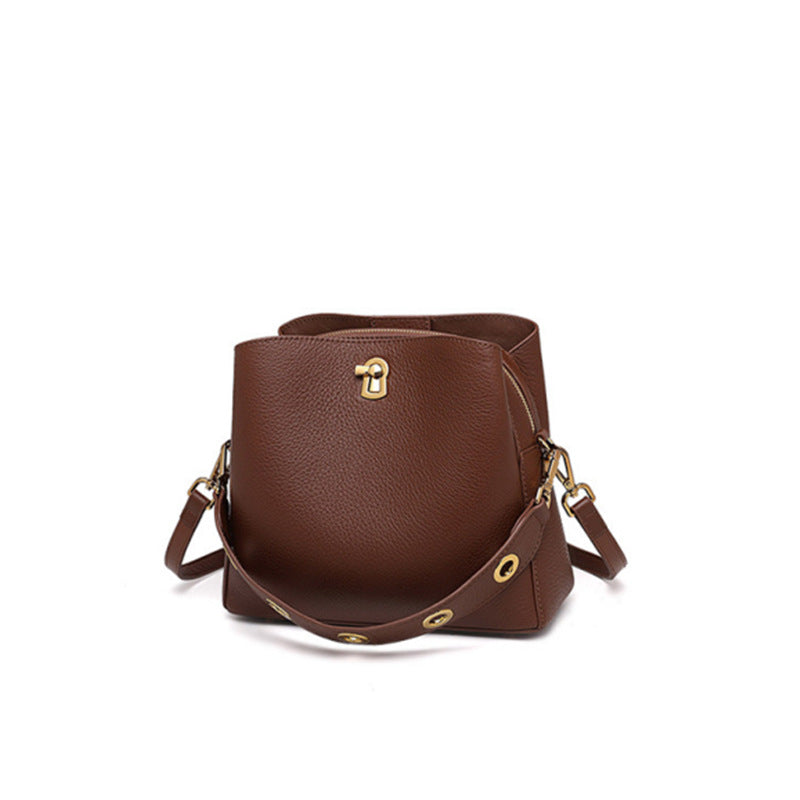 New Women's Fashion Top Layer Leather Hand-held Messenger crossbodyBag