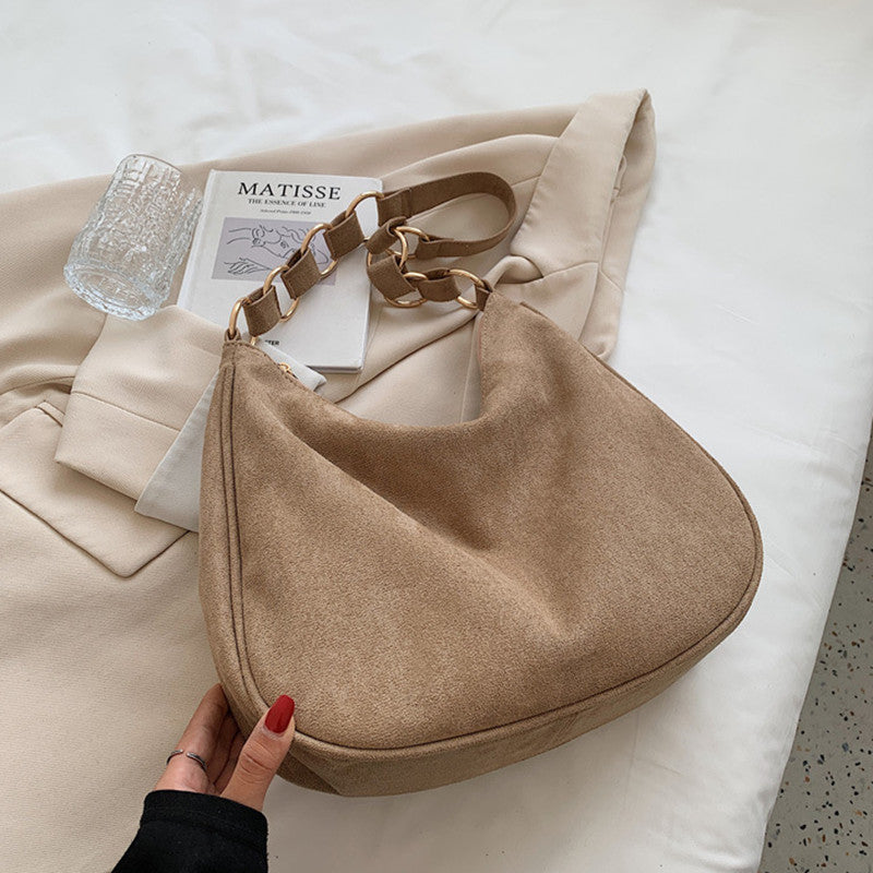Autumn And Winter New Simple Fashion Large Capacity Suede Ladies