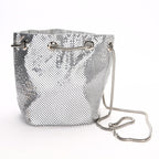 Stylish Sequin Drawstring Evening Bag With Diamonds