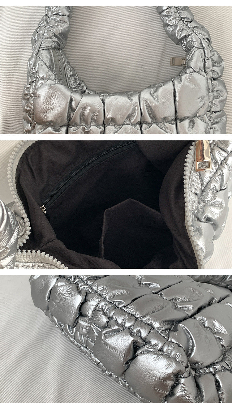 High-grade Small Design One-shoulder Cotton-padded Jacket Bag