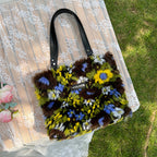 Oil Painting Art Color Plush shoulder Bag
