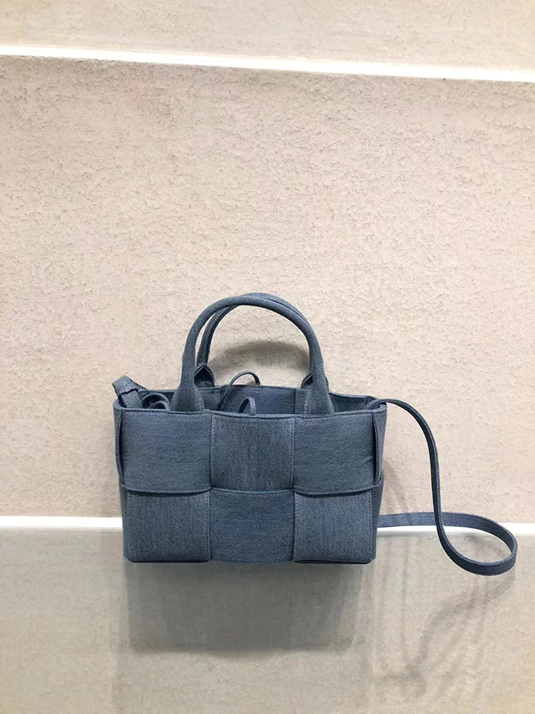 Canvas Fashion Versatile Denim Woven Handbag