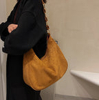 Autumn And Winter New Simple Fashion Large Capacity Suede Ladies