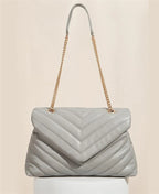 One Shoulder Crossbody Handbag Ladies Metal Chain Embroidery