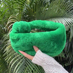 Ladies Hand Lamb Wool Knotted Cloud handBag