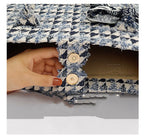 Textured Plaid Commuter Canvas Large Capacity handbag