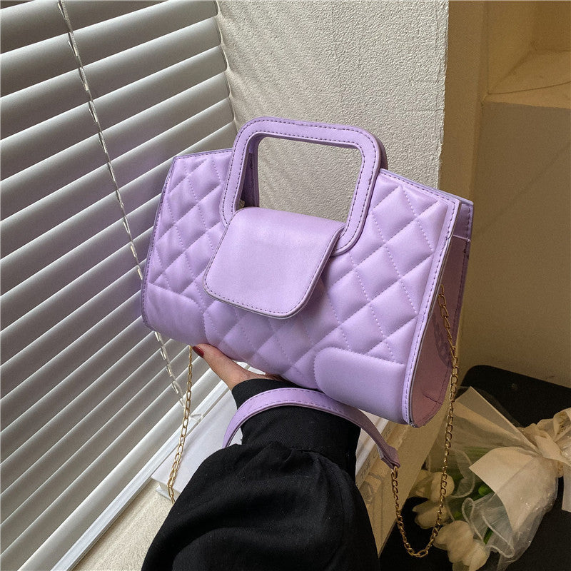 Lattice Chain Shoulder Slung Portable Small Square Bag