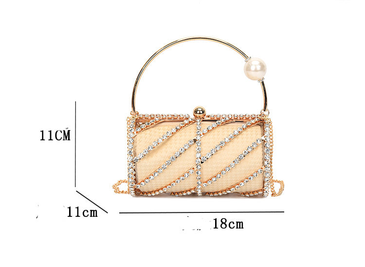 Women's Metal Hand Cage One evening Bag