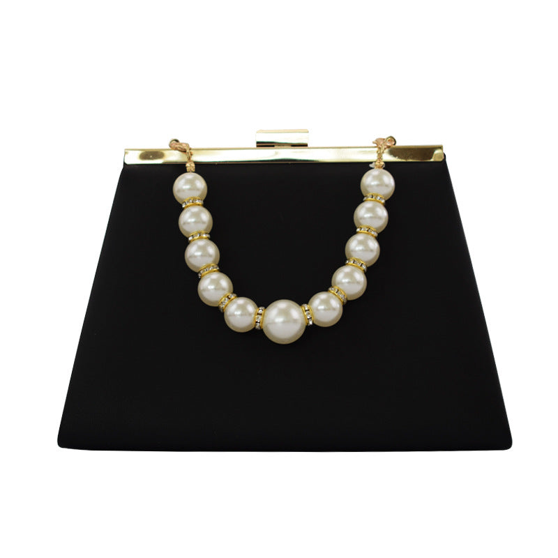 European And American Pearl Chain handBag Sheepskin Pattern