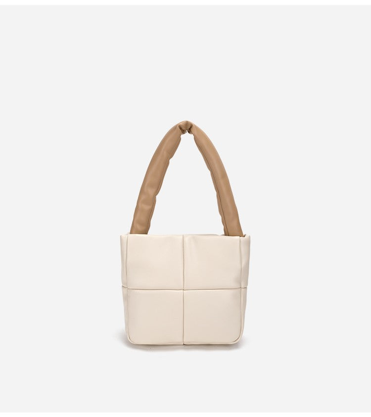 Small Cute Down shoulder bag Soft Leather Rhomboid