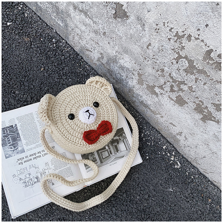 Little Bear Crochet Hand-knitted Bag Diy Material Homemade