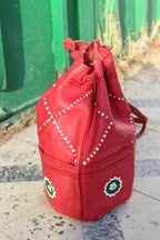 Pure Handmade Sheepskin Bucket Bag Retro Style Single Shoulder Crossbody Ethnic Style