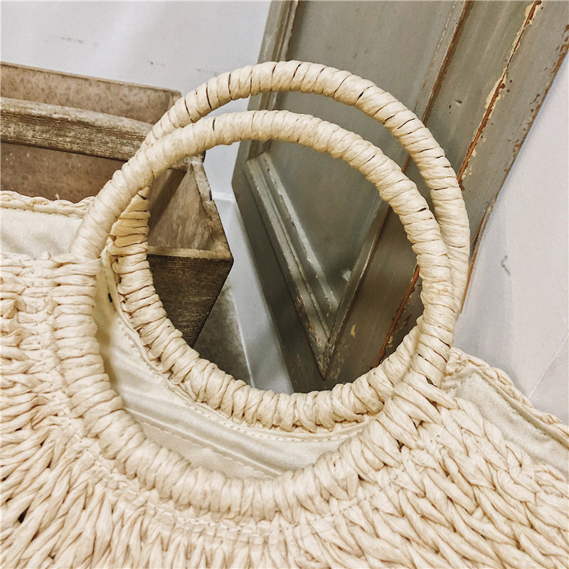 Seaside Holiday Woven One Shoulder All Match Straw handBag