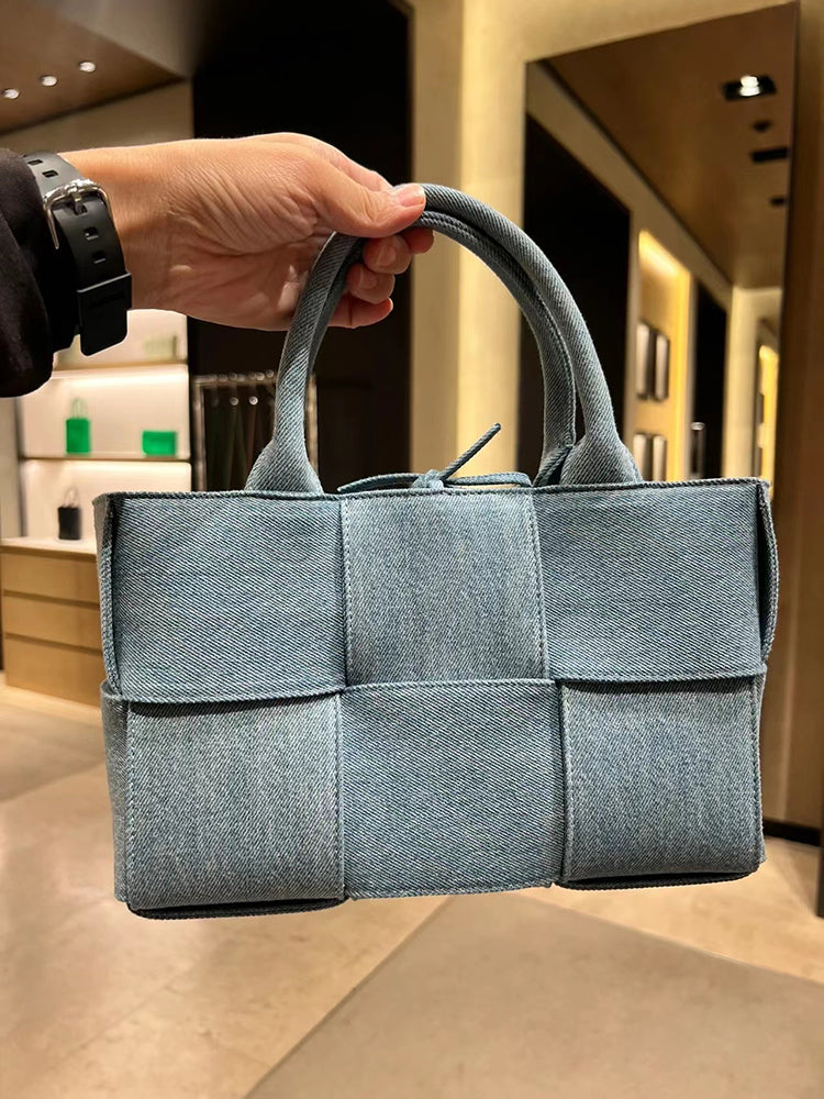 Canvas Fashion Versatile Denim Woven Handbag
