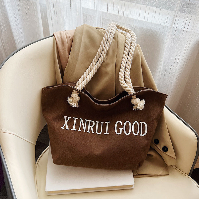 Fashion Letter Rope Portable Shoulder Bag