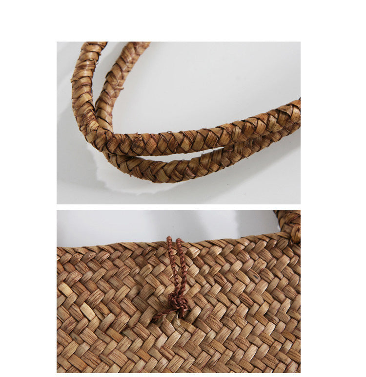 New beach woven straw bag shoulder bag simple literary female female mat bag