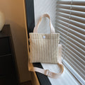 Single Shoulder Crossbody Solid Color Corduroy Simple Bag