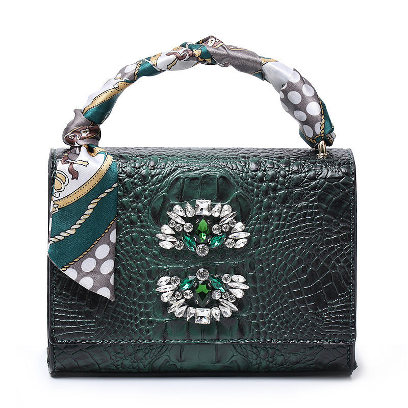 Women's Autumn And Winter Fashion One-shoulder Diagonal Diamond hand Bag
