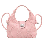 Women's Denim One Shoulder handbag Crescent Bag New Trend Tassel
