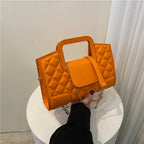 Lattice Chain Shoulder Slung Portable Small Square Bag