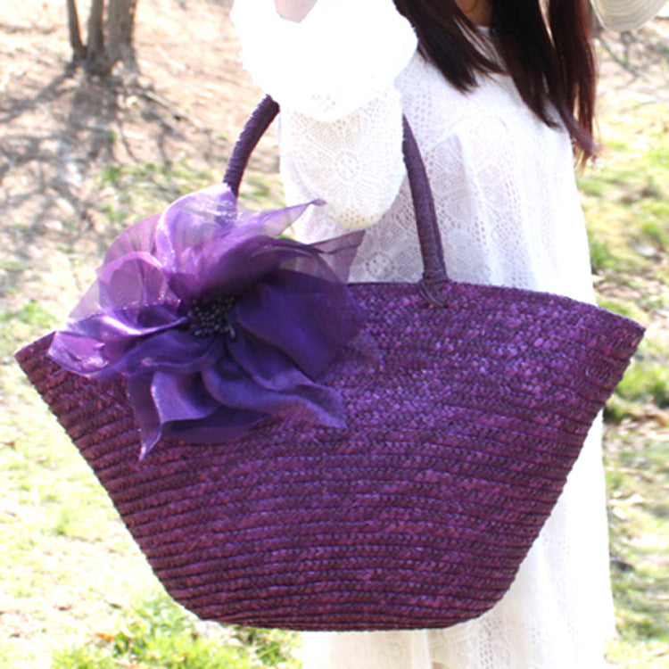 Fashionable Natural Wheat Straw Woven Shoulder Bag