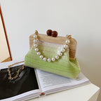Stone Pattern Pearl One-shoulder Messenger Small Square Bag