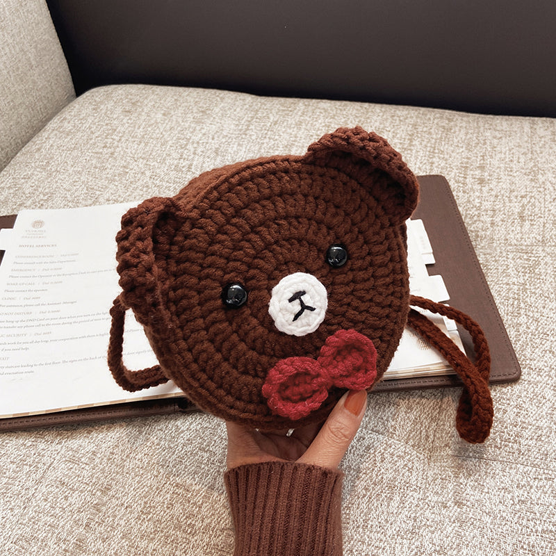 Little Bear Crochet Hand-knitted Bag Diy Material Homemade