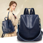 Versatile Large-Capacity Anti-Theft Bag Soft Leather Backpack