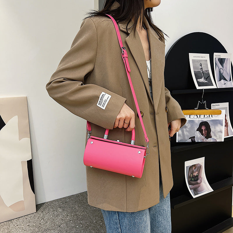 Women's Fashion All-match Hand-held Cylinder Bag Shoulder Messenger