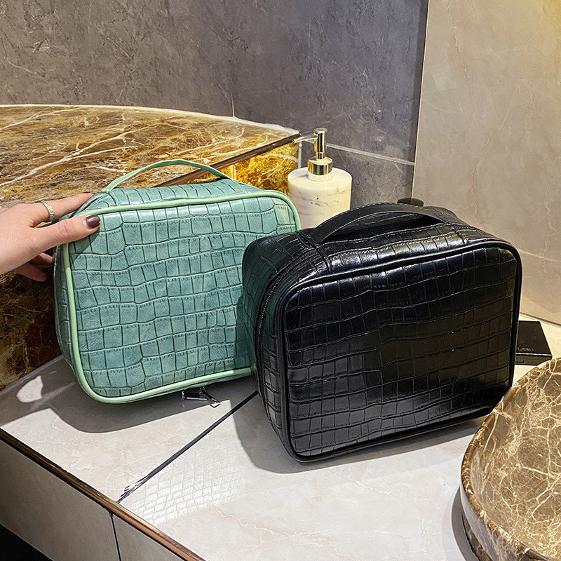 Fashion Simple Stone Pattern PU Cosmetic Bag