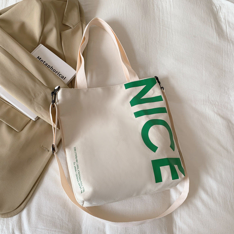 Large Capacity Canvas Student Simple Class Bag